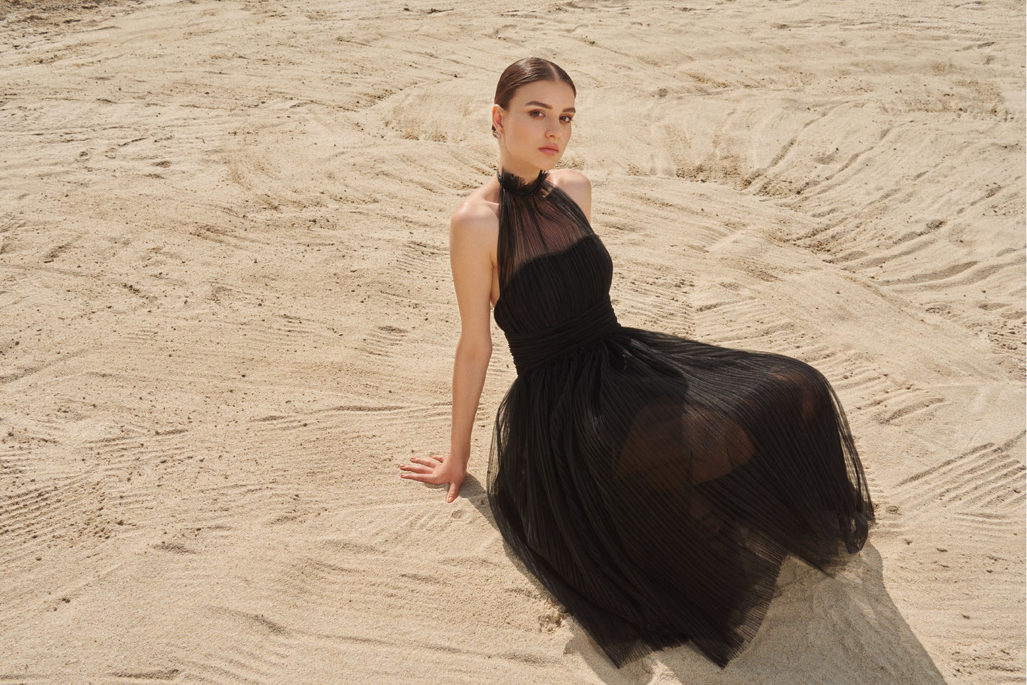 BIANA BLACK MIDI DRESS
