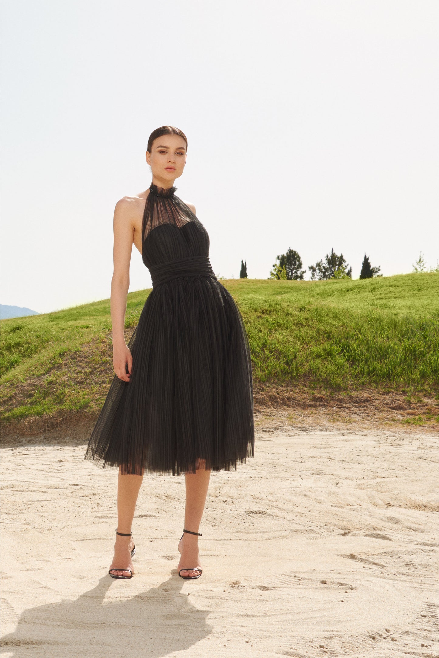 BIANA BLACK MIDI DRESS