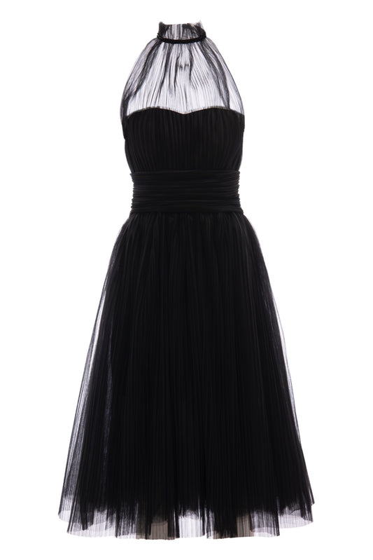 BIANA BLACK MIDI DRESS